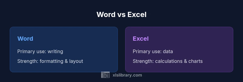 Comparison infographic: Word vs Excel features