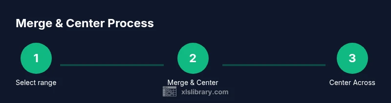 Infographic showing Merge & Center and Center Across Selection steps