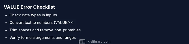 Checklist for fixing VALUE errors in Excel