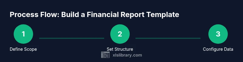 Process flow for creating a financial report template in Excel