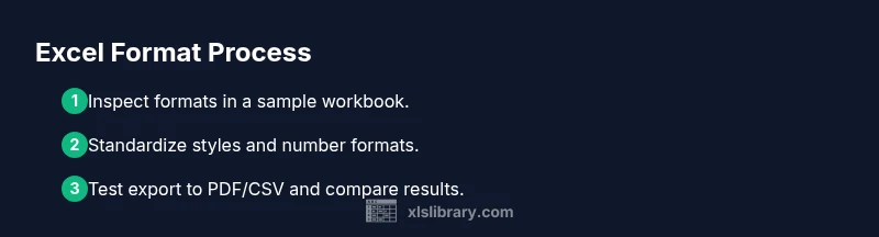 Visual infographic showing a process for Excel formatting