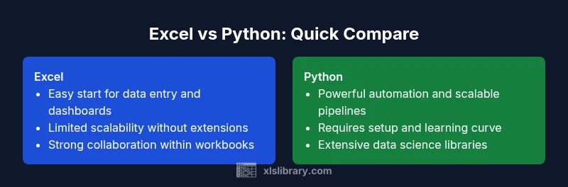 Infographic comparing Excel vs Python features and use cases