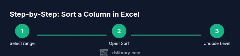 Infographic showing sorting steps in Excel