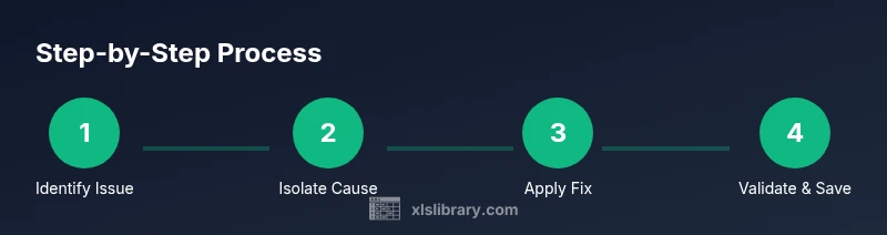 Process diagram showing steps to fix Excel issues