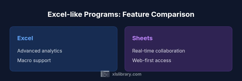 Comparison infographic of Excel-like programs