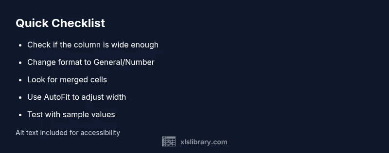 Checklist for fixing Excel cell display issues
