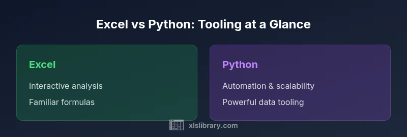 Comparison infographic showing Excel vs Python