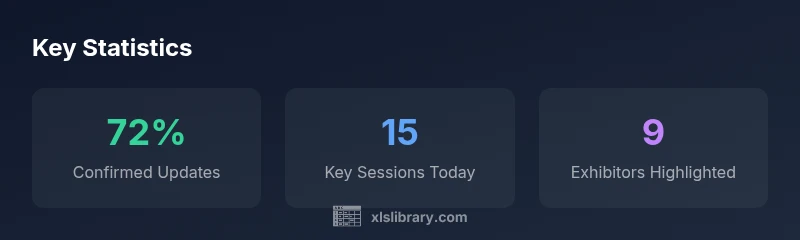 Infographic showing key statistics for Excel London events today