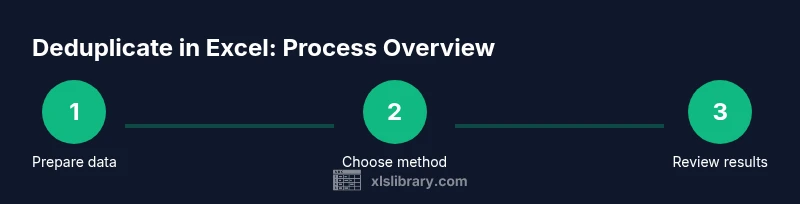 Tailwind infographic showing a 3-step deduplication process
