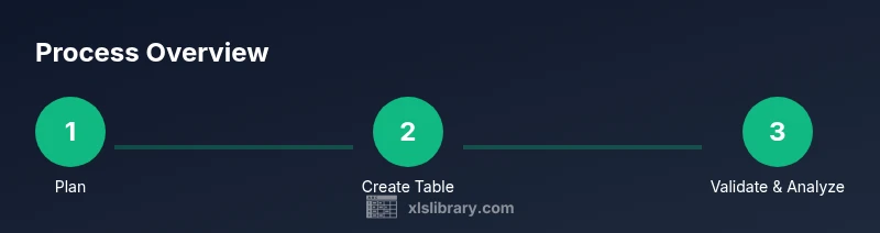 Process diagram showing planning, table creation, validation