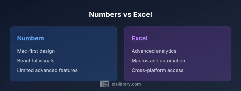Infographic comparing Numbers and Excel features