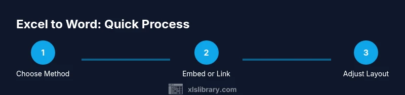 Process diagram showing Excel to Word integration steps
