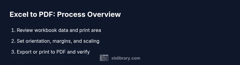 Process diagram showing steps to convert Excel to PDF