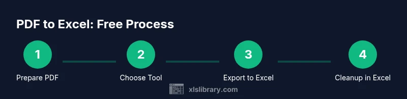 Process diagram: converting PDF to Excel using free tools