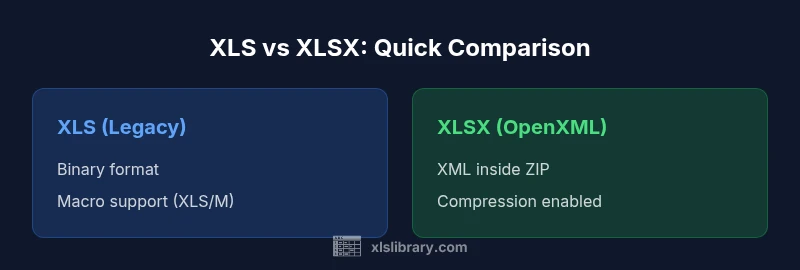 XLS vs XLSX comparison infographic