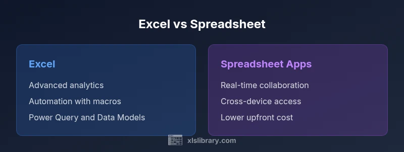 Infographic comparing Excel vs generic spreadsheet apps
